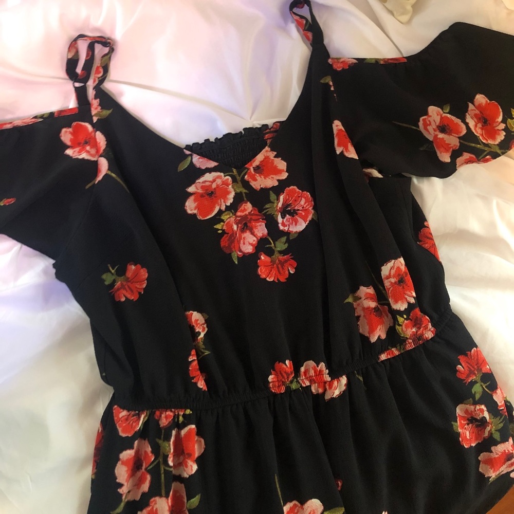 Maurice’s Black Floral Jumpsuit XXL